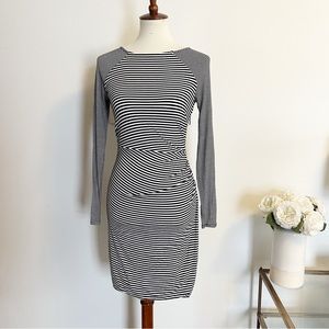 Banana Republic striped stretch fitted dress long sleeve size XS